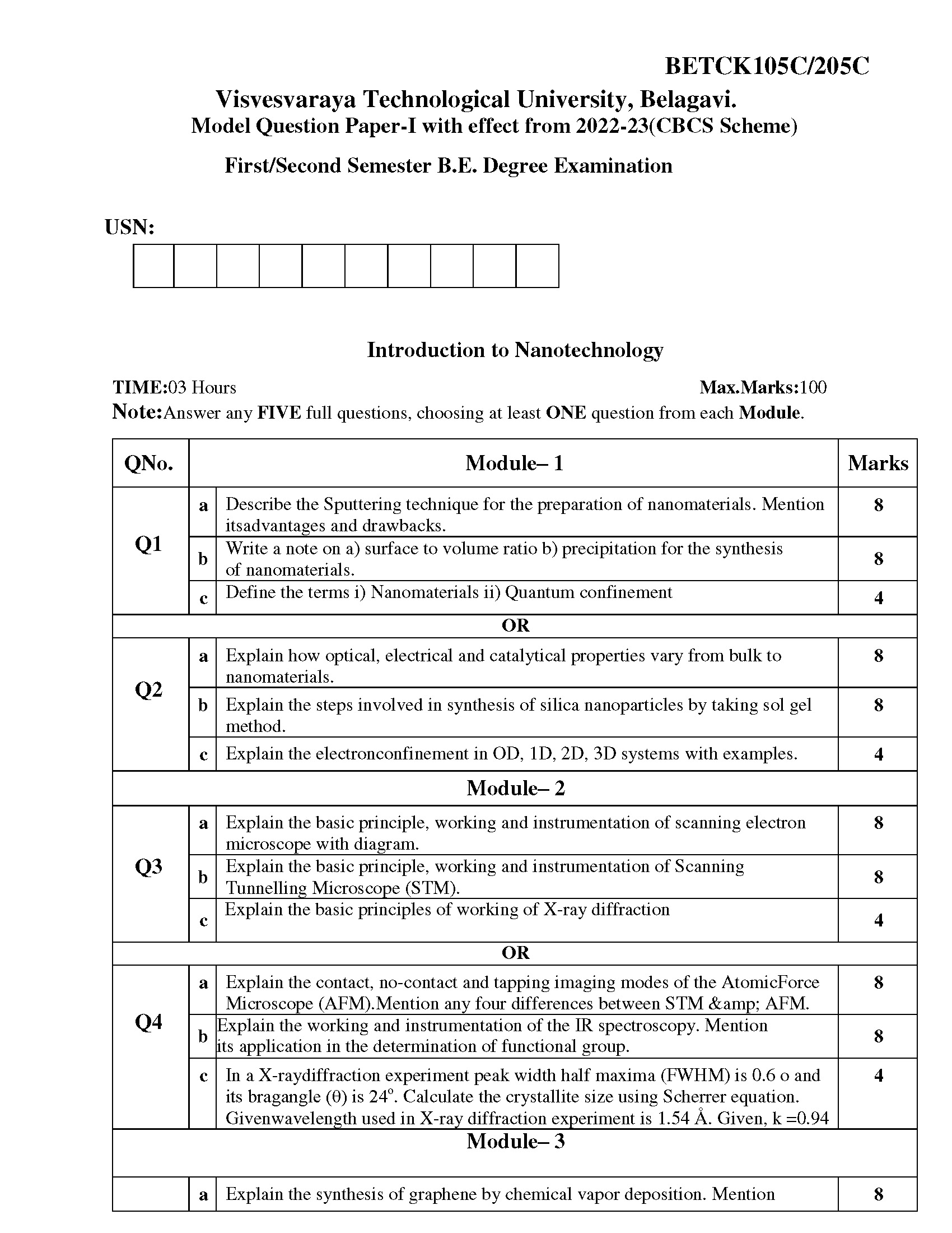 BETCK105Cset1 Model Question Paper